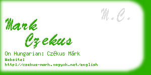 mark czekus business card